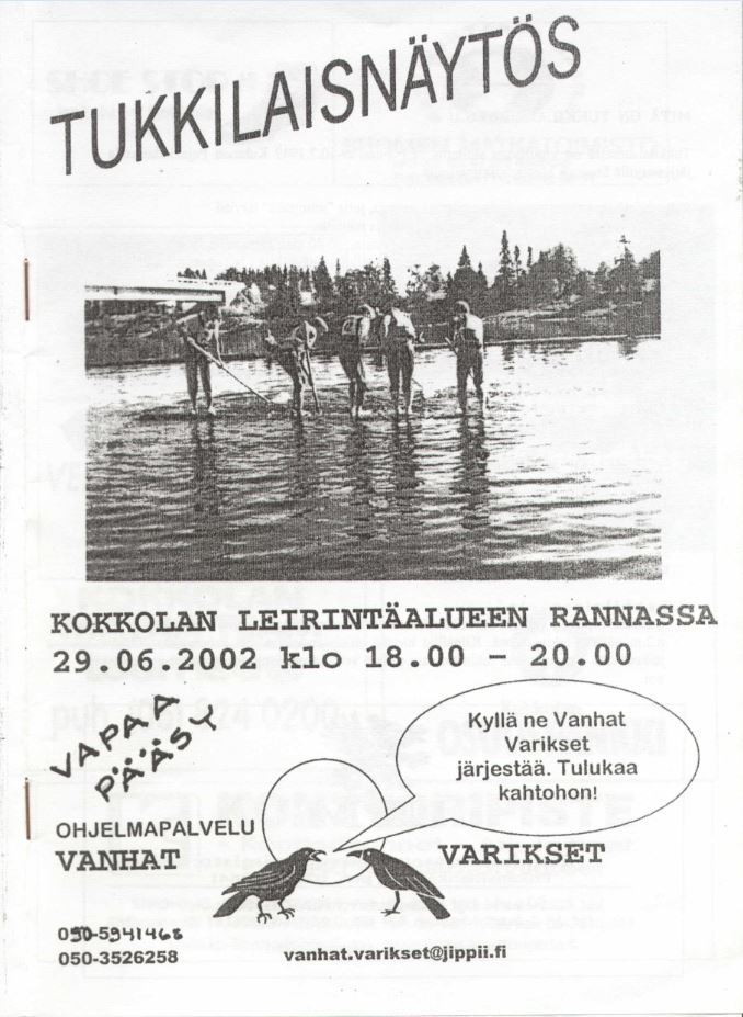 Tukkilaisnäytös Kokkolan leirintäalueen rannassa 29 06 2002 kansi